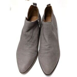 Franco Sarto Ankle Bootie Womens Size 9 Gray Leather Heeled Almond Toe